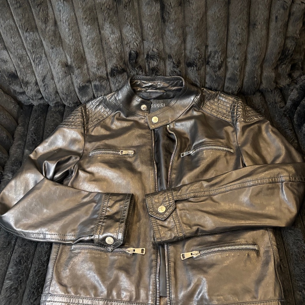 Black leather jacket Gucci